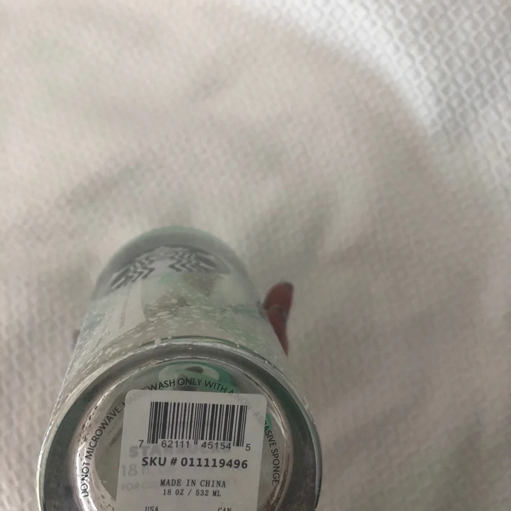 Starbuck Clear Speckle Snow Mint Glass Tumbler